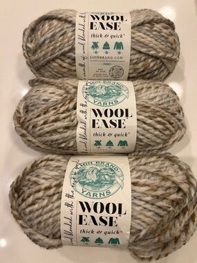 Lion Brand Wool Ease Thick & Quick Yarn-Fossil (3-Pack)